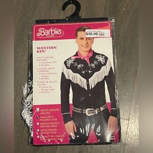 Barbie Western Ken Black Costume with White Fringe
